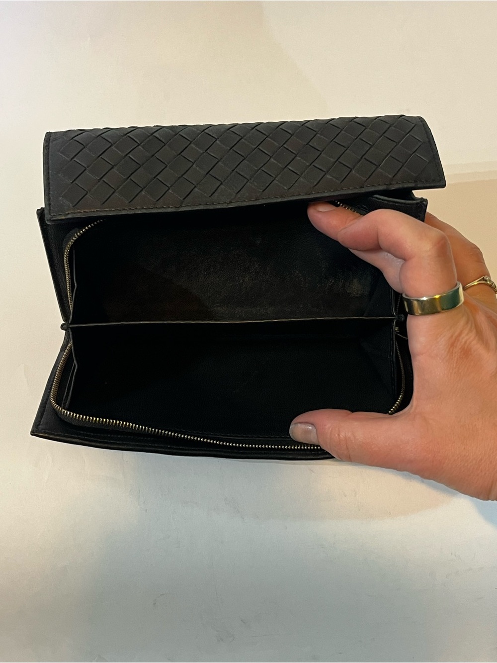 Authentic Bottega Veneta Black Intrecciato Nappa Long Flap Wallet Made in Italy - Picture 12 of 14